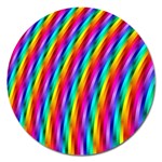 Psychedelic Rainbow Glitter Stripes Magnet 5  (Round)