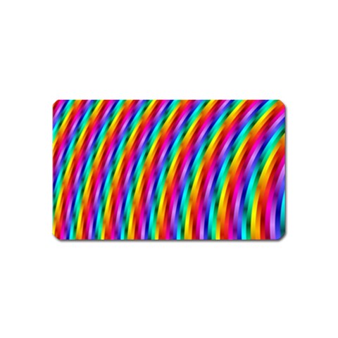 Psychedelic Rainbow Glitter Stripes Magnet (Name Card) from ArtsNow.com Front