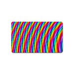 Psychedelic Rainbow Glitter Stripes Magnet (Name Card)