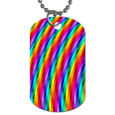 Psychedelic Rainbow Glitter Stripes Dog Tag (One Side) from ArtsNow.com Front