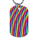 Psychedelic Rainbow Glitter Stripes Dog Tag (One Side)