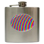 Psychedelic Rainbow Glitter Stripes Hip Flask (6 oz)