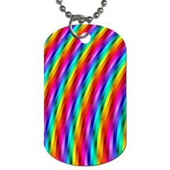 Psychedelic Rainbow Glitter Stripes Dog Tag (Two Sides) from ArtsNow.com Front