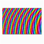 Psychedelic Rainbow Glitter Stripes Postcard 4  x 6 