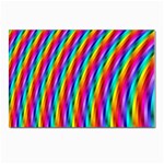 Psychedelic Rainbow Glitter Stripes Postcard 5  x 7 