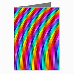 Psychedelic Rainbow Glitter Stripes Greeting Card from ArtsNow.com Left