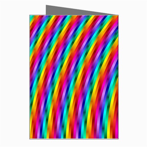 Psychedelic Rainbow Glitter Stripes Greeting Card from ArtsNow.com Right