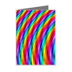 Psychedelic Rainbow Glitter Stripes Mini Greeting Card