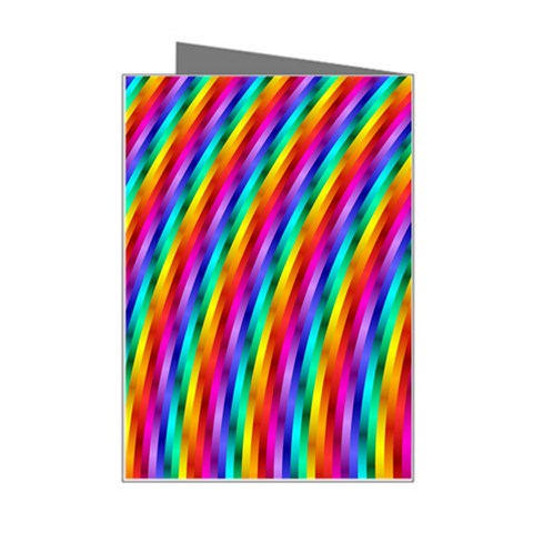 Psychedelic Rainbow Glitter Stripes Mini Greeting Card from ArtsNow.com Right