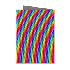 Psychedelic Rainbow Glitter Stripes Mini Greeting Card from ArtsNow.com Right