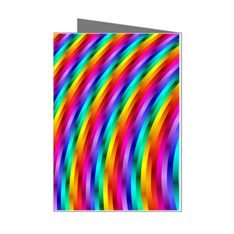 Psychedelic Rainbow Glitter Stripes Mini Greeting Cards (Pkg of 8) from ArtsNow.com Left