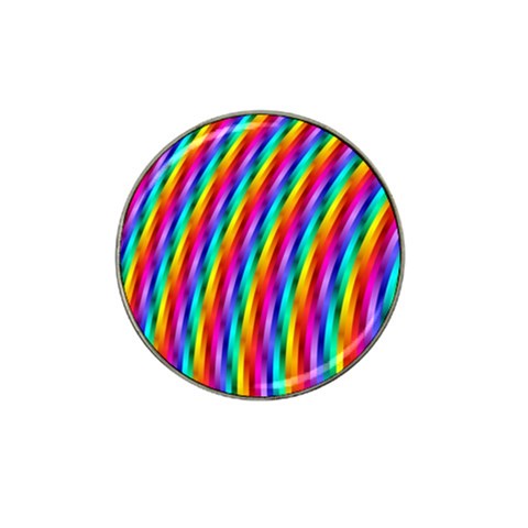 Psychedelic Rainbow Glitter Stripes Hat Clip Ball Marker from ArtsNow.com Front