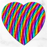 Psychedelic Rainbow Glitter Stripes Jigsaw Puzzle (Heart)