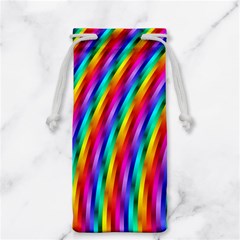 Psychedelic Rainbow Glitter Stripes Jewelry Bag from ArtsNow.com Front