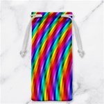 Psychedelic Rainbow Glitter Stripes Jewelry Bag