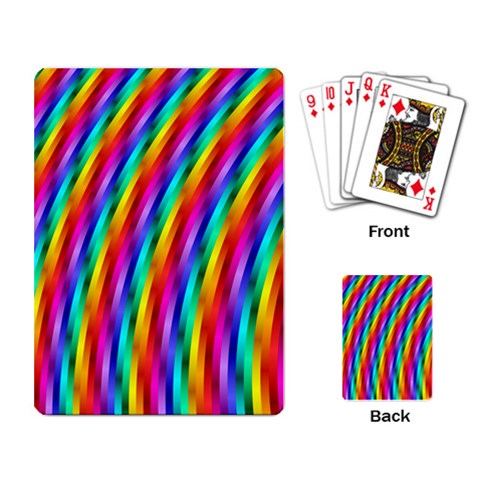 Psychedelic Rainbow Glitter Stripes Playing Cards Single Design from ArtsNow.com Back