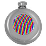 Psychedelic Rainbow Glitter Stripes Hip Flask (5 oz)