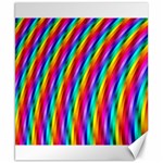 Psychedelic Rainbow Glitter Stripes Canvas 8  x 10 