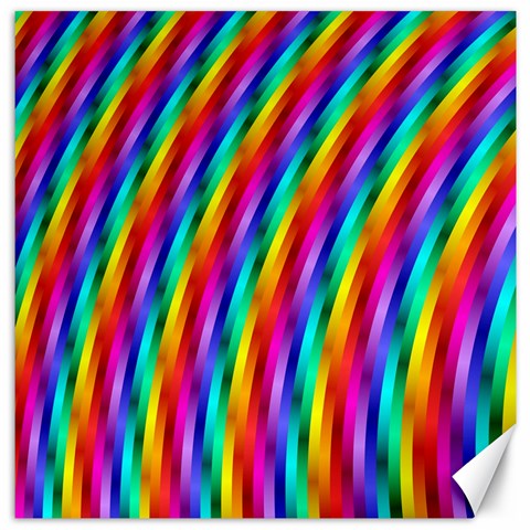 Psychedelic Rainbow Glitter Stripes Canvas 16  x 16  from ArtsNow.com 15.2 x15.41  Canvas - 1