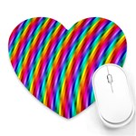 Psychedelic Rainbow Glitter Stripes Heart Mousepad