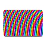 Psychedelic Rainbow Glitter Stripes Small Doormat