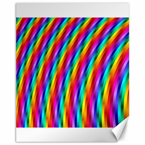 Psychedelic Rainbow Glitter Stripes Canvas 11  x 14  from ArtsNow.com 10.95 x13.48  Canvas - 1