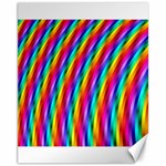 Psychedelic Rainbow Glitter Stripes Canvas 11  x 14 