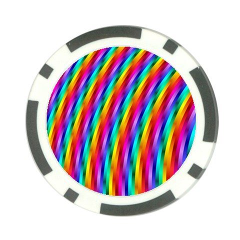 Psychedelic Rainbow Glitter Stripes Poker Chip Card Guard from ArtsNow.com Front