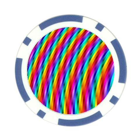 Psychedelic Rainbow Glitter Stripes Poker Chip Card Guard from ArtsNow.com Front