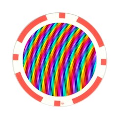 Psychedelic Rainbow Glitter Stripes Poker Chip Card Guard from ArtsNow.com Front