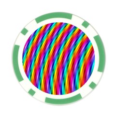 Psychedelic Rainbow Glitter Stripes Poker Chip Card Guard from ArtsNow.com Front