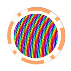 Psychedelic Rainbow Glitter Stripes Poker Chip Card Guard from ArtsNow.com Front