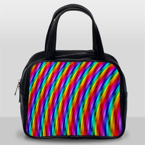 Psychedelic Rainbow Glitter Stripes Classic Handbag (One Side) from ArtsNow.com Front