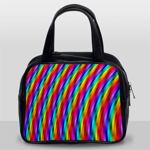 Psychedelic Rainbow Glitter Stripes Classic Handbag (Two Sides) from ArtsNow.com Front