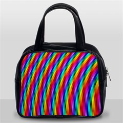 Psychedelic Rainbow Glitter Stripes Classic Handbag (Two Sides) from ArtsNow.com Front