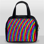 Psychedelic Rainbow Glitter Stripes Classic Handbag (Two Sides)