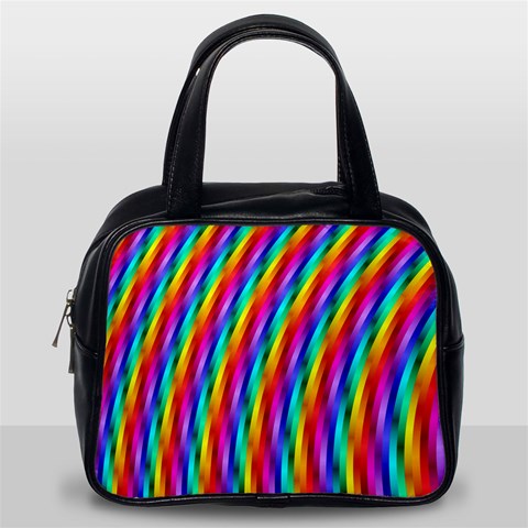 Psychedelic Rainbow Glitter Stripes Classic Handbag (Two Sides) from ArtsNow.com Back