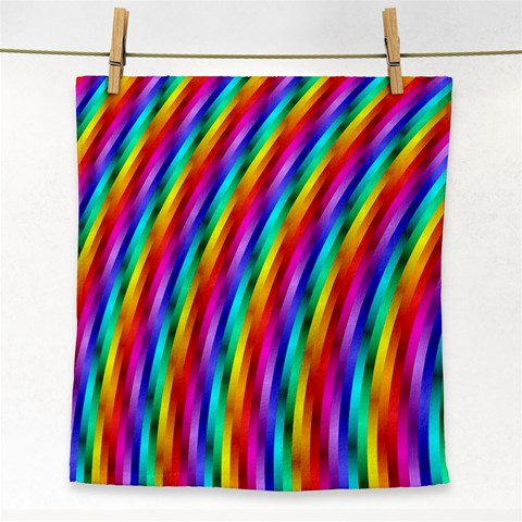 Psychedelic Rainbow Glitter Stripes Face Towel from ArtsNow.com Front