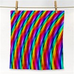 Psychedelic Rainbow Glitter Stripes Face Towel