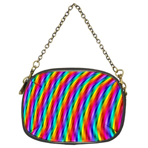 Psychedelic Rainbow Glitter Stripes Chain Purse (One Side) from ArtsNow.com Front