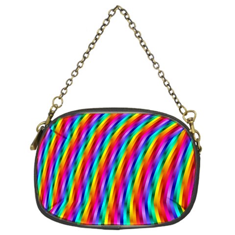 Psychedelic Rainbow Glitter Stripes Chain Purse (Two Sides) from ArtsNow.com Front