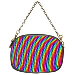 Psychedelic Rainbow Glitter Stripes Chain Purse (Two Sides)