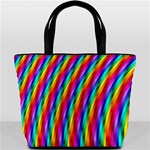 Psychedelic Rainbow Glitter Stripes Bucket Bag