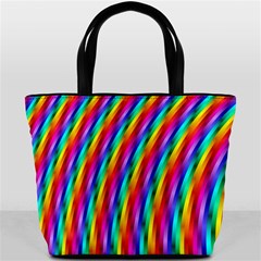 Psychedelic Rainbow Glitter Stripes Bucket Bag from ArtsNow.com Back