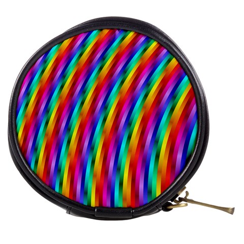 Psychedelic Rainbow Glitter Stripes Mini Makeup Bag from ArtsNow.com Front