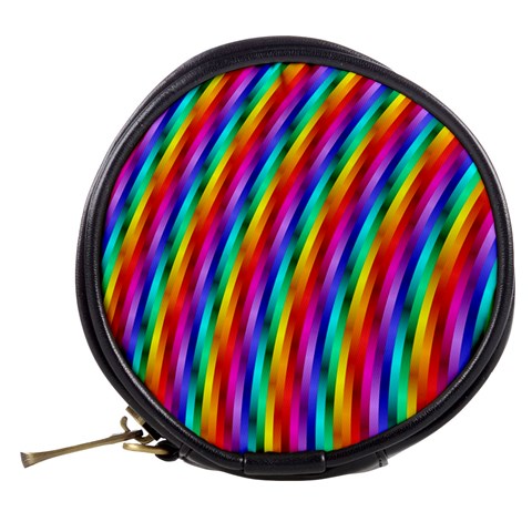 Psychedelic Rainbow Glitter Stripes Mini Makeup Bag from ArtsNow.com Back