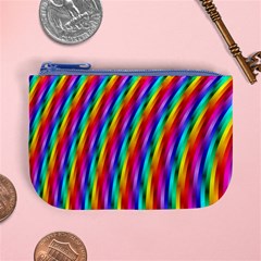 Psychedelic Rainbow Glitter Stripes Mini Coin Purse from ArtsNow.com Front