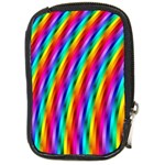 Psychedelic Rainbow Glitter Stripes Compact Camera Leather Case