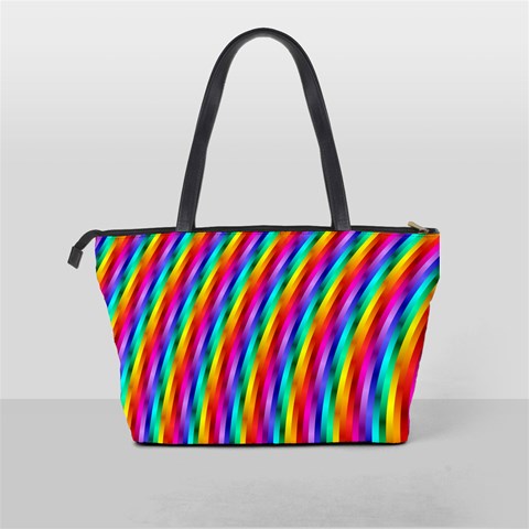 Psychedelic Rainbow Glitter Stripes Classic Shoulder Handbag from ArtsNow.com Back