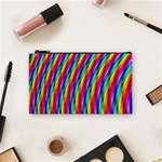 Psychedelic Rainbow Glitter Stripes Cosmetic Bag (Small)